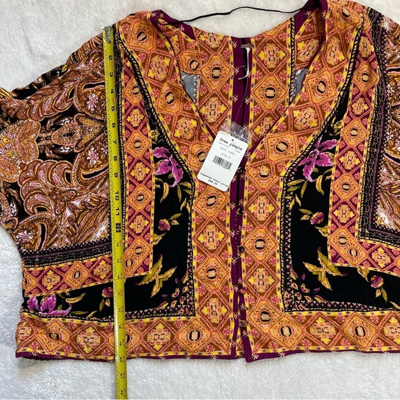 Free People Small Catch Me If You Can Kimono / Tunic in Dark Combo Long Sleeve - Picture 11 of 13